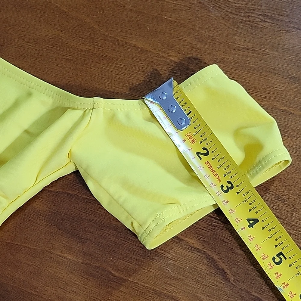 Donated-Swim Top Off the Shoulder Bright Yellow - Picture 6 of 14